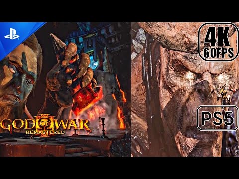 God Of War 3 Remastered PS5 -Kratos vs Cronos and Hephaestus (60FPS 4K)