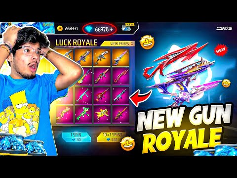 FREE FIRE GUN ROYALE I GOT ALL RARE GUN SKIN IN LEVEL 2 ID IN 1 SPIN 😍 100% LUCK -GARENA FREE FIRE