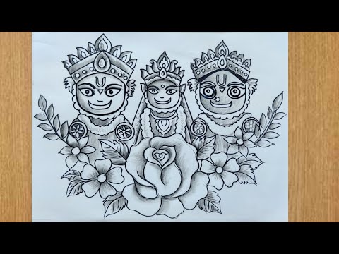 how to draw idols lord jagannath ,balabhadra,subhadra for happy rath yatra special,