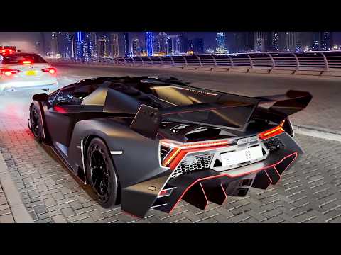 SUPERCARS in Dubai January 2025 - $10 Million Lamborghini Veneno Roadster!