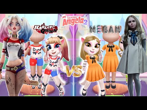 My Talking Angela 2😻 || Harley Quinn vS M3gan || New Update || Cosplay