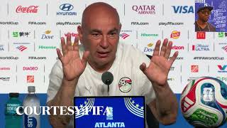 Egypt manager Hossam Hassan explains why he held up the Palestine flag after World Cup advancement.