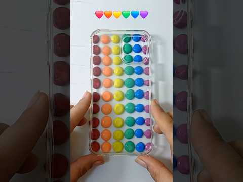 Satisfying Phone case Painting with Rainbow acrylic colour || #art #drawing #satisfying #shorts