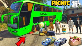 Franklin and Shinchan Plane A Road Trip With Luxury BUS From Los Santos To North Yankton IN GTA 5