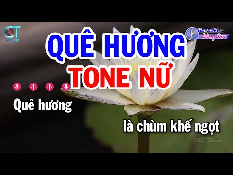 Karaoke Quê Hương Tone Nữ ( Em ) Nhạc Sống Beat Mới | Karaoke Đồng Sen