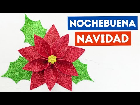 Cómo hacer flores de Nochebuena de foami para Navidad ¡Fácil!