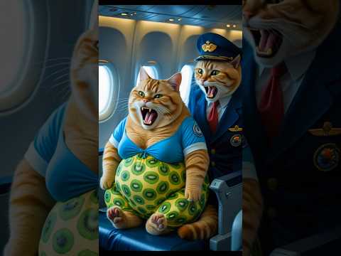 المياووو بتولد علي الطيارة و الطيار بيصرخ 😂😱#cat #ai #shorts#cats #cats101 #catshorts
