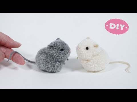 🐁 Diy Cute Mouse Yarn Pom Pom 🐭 How to make Mouse from Yarn 🐀