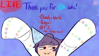 🔴10K CELEBRATION STREAM (dandys world, bingo, DTI) roblox