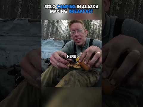 Solo Camping Alaska Making Breakfast #shorts #viral