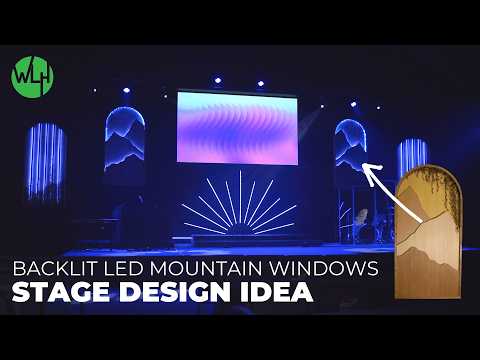 All Wood and LED Lit Stage Design | "Mountain windows"