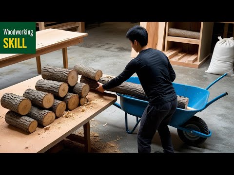 Utilize Dry Branches To Create A Shoe Cabinet With A Bench. Top-Notch Wood Recycling.