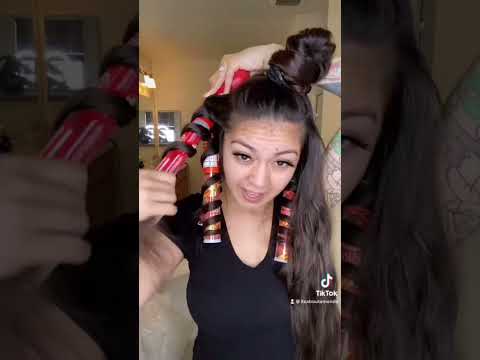 Curling my hair with 🍫 tubes! PT 1
