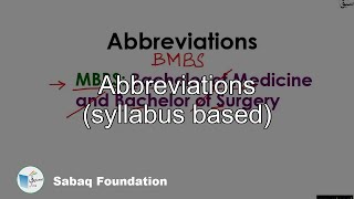 Abbreviations (syllabus based)