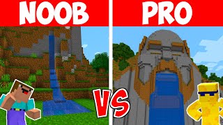NOOB vs PRO: SECURE WATERFALL BASE BUILD CHALLENGE (Minecraft)