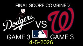 MLB Script Game 3 Los Angeles Dodgers vs Washington Nationals (5-5-2026)