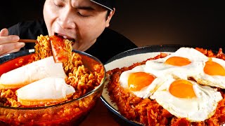 얼큰한 핫열라면에 크림김치볶음밥 먹방~!! Creamy Kimchi Fried Rice with Hot Ramen