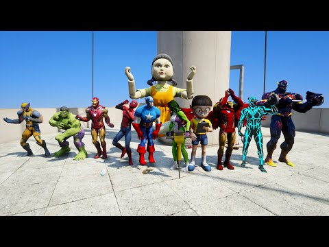 GTA 5 SPIDERMAN Water Slides RAGDOLLS - Spiderman, Hulk, Iron man,  (Euphoria Ragdolls) Ep. 25