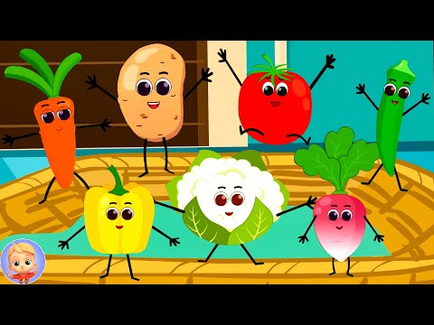 Ten Little Vegetables Nursery Rhyme & Learning video for Babies