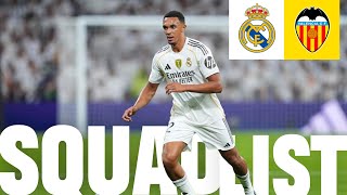 Trent is Back in the Squad List | Real Madrid - Valencia CF | La Liga 2025/26