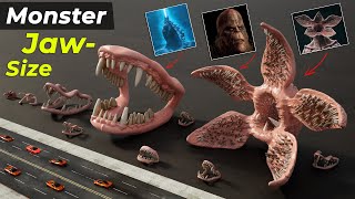Monster Jaw Size Comparison (3D Animated) | Bloop vs Sea Eater