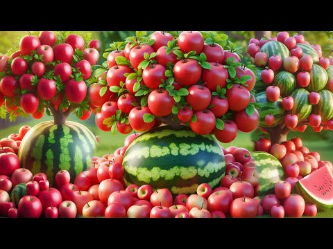 Easy and fast technique for growing and planting hybrid apple and watermelon fruit trees #gardening