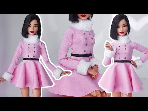 🌸 DIY: How to Make an Amazing Pink Winter Coat for Your Barbie Doll! 🧥✨