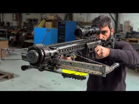 Homemade Crossbow Shoots Like a Machine Gun | Start to Finish by @mwigmedia