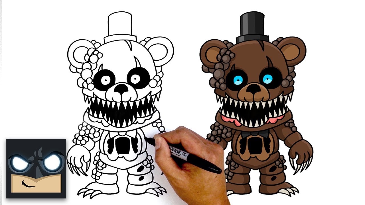 How To Draw Twisted Freddy - FNAF