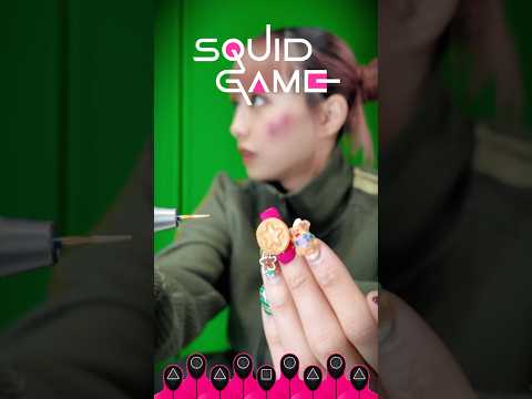 型抜きクッキーをネイルで?!🦑🍪 #イカゲーム#ojingeogeim#カルメ焼き#ネイル#3Dネイル