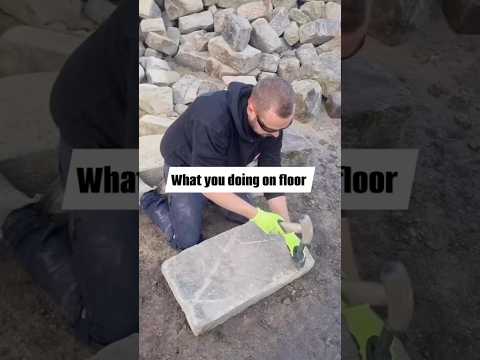 What you doing on floor lad with that big stone? #stonemason #skills #construction #oldschool