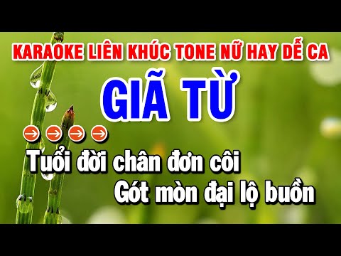 Karaoke Liên Khúc Giã Từ | Nhạc Sống Tone Nữ | Huỳnh Lê