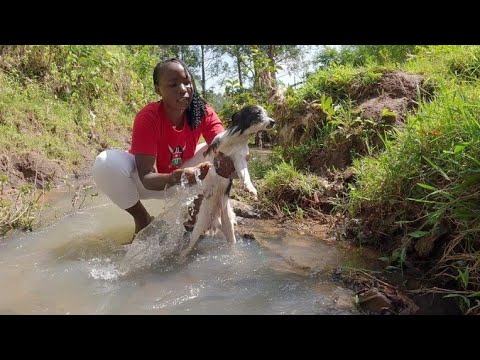 My Unexpected Arrival With Matt In The Village !! Our First River Shower