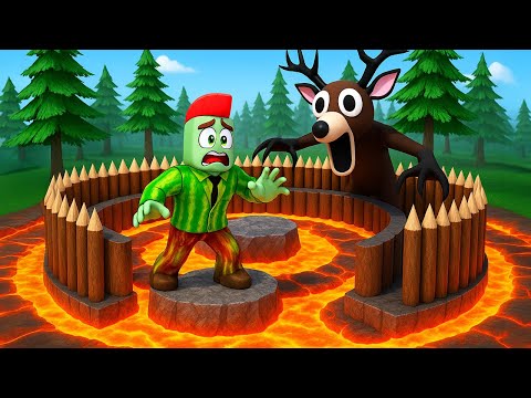 Job Bouwt 1 Basis In De Lava In 99 Nachten In Het Bos... In Roblox!