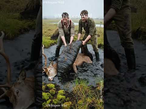 Giant Leech Attacks Deer! Men’s Daring Rescue 🦌😱 거대한 거머리가 사슴을 습격! 남자들의 용감한 구조! 巨大ヒルが鹿を襲う！#wildlife