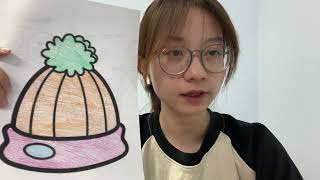 Instructions for coloring a picture of a super beautiful beanie hat