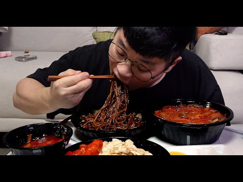 ASMR 먹방창배 더욱 맛있게 돌아온 짜장면 짬뽕 탕수육 세트 뿌시러 갑시다#짜장면 #짬뽕  레전드 대박 jajangmyeon eatingshow realsound Mukbang