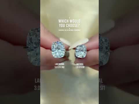 Cushion Cut Diamonds: 3.01 Lab Grown VS 1.51 Natural