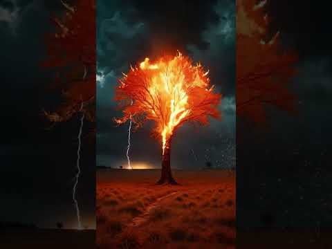Lightning destroys trees 🌲