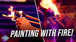 FLAMING PAINTBRUSHES and BLACKLIGHTS Create One-of-a Kind Artwork! | Huckabee's Jukebox