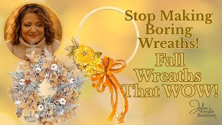 Easy Fall Wreaths Using Leftover Ribbon | DIY Fall Wreaths That WOW | Rustic & Elegant DIY Wreath