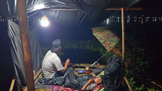 Di Guyur Hujan Ngopi Sambil Mancing Bareng Si Jalu Kang Samsul Kasurupan Jurig