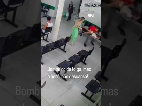 Bombeiro de folga, mas o herói não descansa!