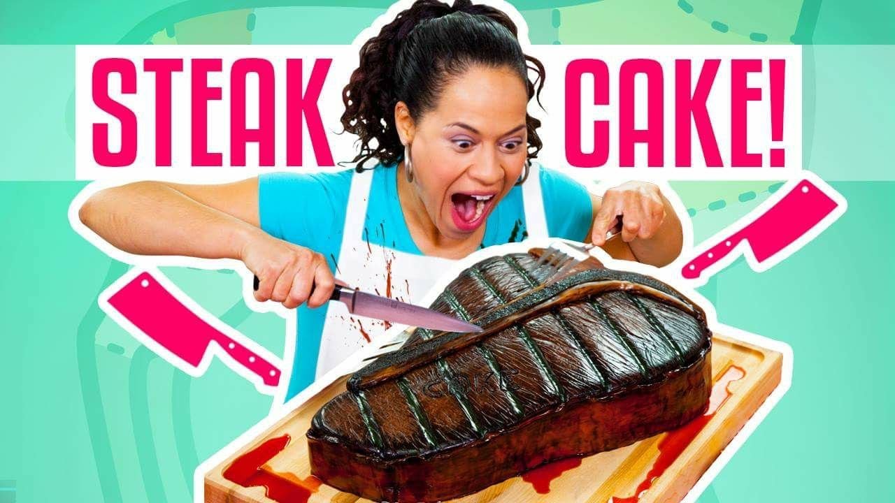 How To Make A Giant Red Velvet STEAK CAKE for Fathers Day How To Cake It