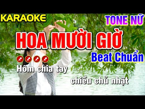 Hoa Mười Giờ Karaoke Bolero Nhạc Sống Tone Nữ ( BEAT CHUẨN ) | Nàng Thơ Karaoke