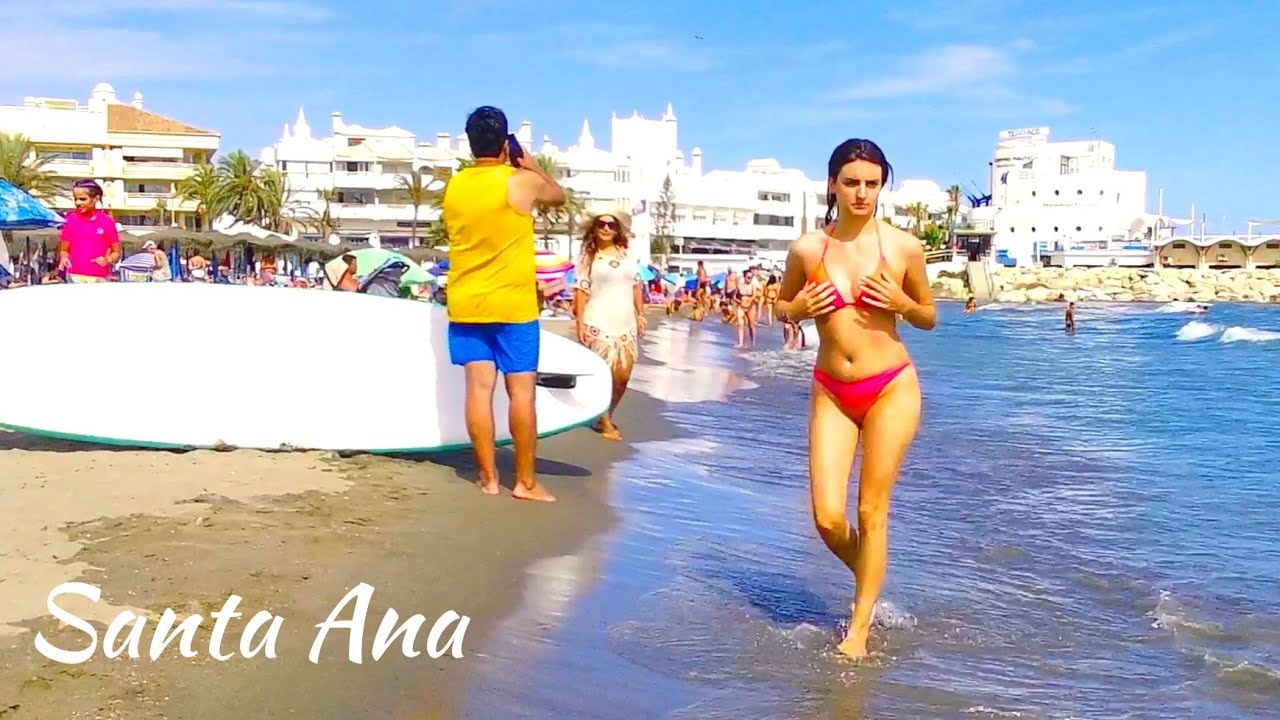 ☀️ Spain beach Walk | Walking tour 🏖️ Summer Ambience Playa de Santa Ana 🏝️🇪🇦 Spanish Beaches 4K