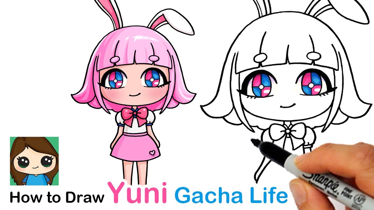 How to Draw Yuni from Gacha Life Cute Anime Girl with Bunny Ears