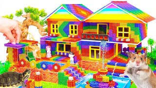 How To Make Rainbow Glass Elevator In BIG Airplane Mansion Has Kirby Playground From Magnetic Balls