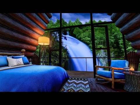 Sleep to Waterfall Sounds in Luxury Forest Cabin