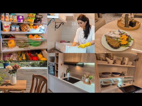 روتين بكل طاقة وإنتاجية🌾 تنظيم الثلاجة 🍅🥕 عشاء صحي، عيشي بعيدًا عن ما يسرق طاقتك🍃"
